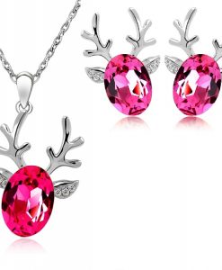 Reindeer Necklace-Earring Set