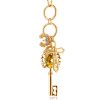 Key Pendant with Cross and Crown Charm Long Chain Fashion Jewelry Necklace