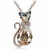 Crystal Cat Pendant Fashion Jewelry Necklace