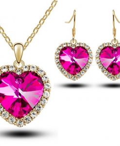 Heart Necklace Earring Set