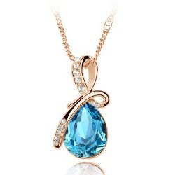 Eternal Love Angel Teardrop Crystal Pendant Fashion Jewelry Necklace