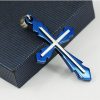Blue Cross Necklace-2