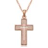 Cross Pendant Necklace Rose Gold Plated