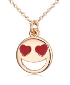 Smiley Emoji Necklace-Gold