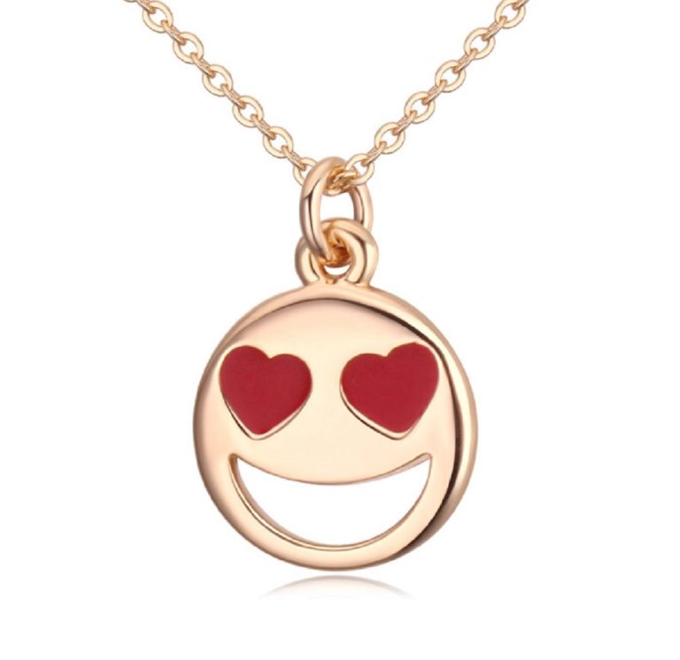 Smiley Emoji Necklace-Gold-n22883-1000px