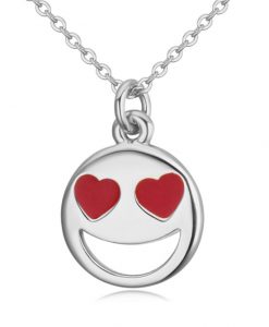 Smiley Emoji Necklace-Silver