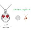Smiley Emoji Necklace-Silver-n22884-Size