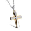Silver-on-Gold Cross Necklace